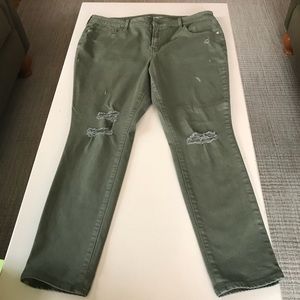 Old Navy Olive Green Rock Star jeans